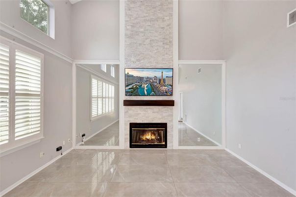 Empty room, Fireplace, Interior