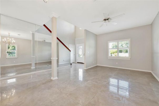Chandelier, Empty room, Interior
