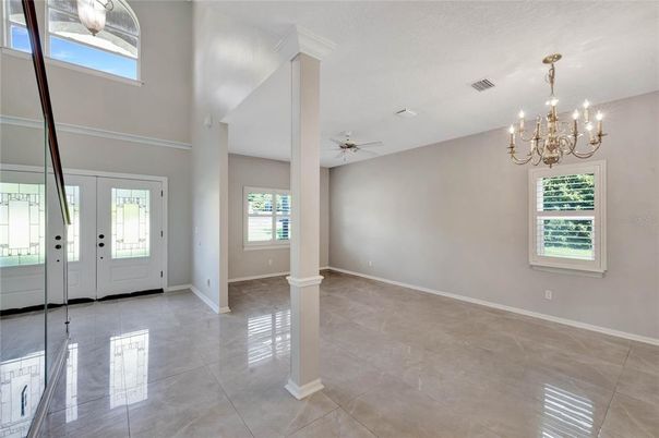 Chandelier, Empty room, Interior