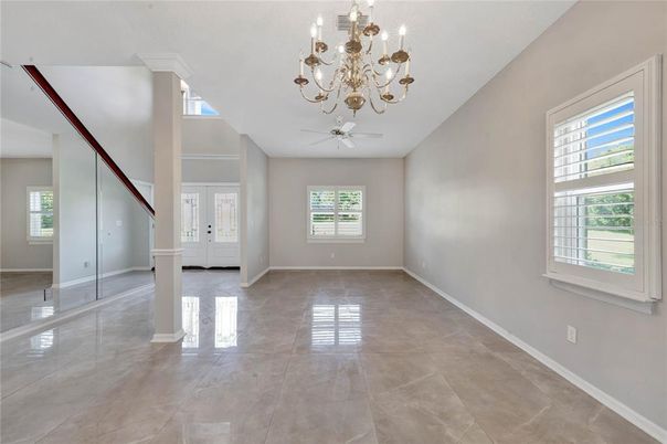 Chandelier, Empty room, Interior
