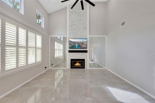 Empty room, Fireplace, Interior