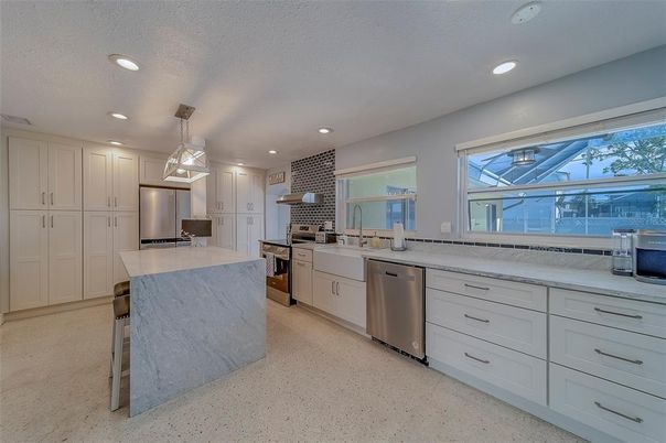 Interior, Kitchen, Pendant Lights, Recessed Lighting, Stainless Steel Appliances