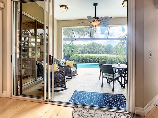 Interior, Pool, Sun Room, Wood Texture Flooring