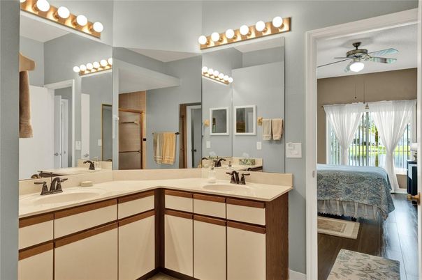 Bathroom, Dual Sink Vanities, Interior, Wood Texture Flooring