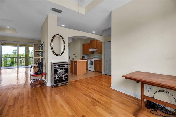 Interior, Kitchen, Recessed Lighting, Wood Texture Flooring