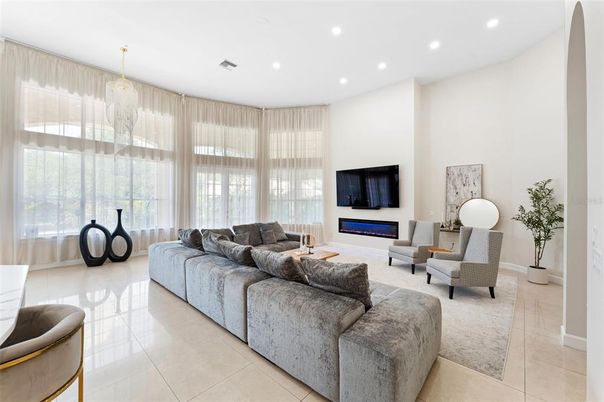 Fireplace, Interior, Living room, Recessed Lighting