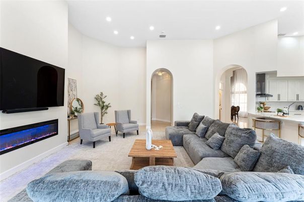 Fireplace, Interior, Living room, Recessed Lighting