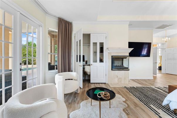 Chandelier, Fireplace, Interior, Living room, Wood Texture Flooring