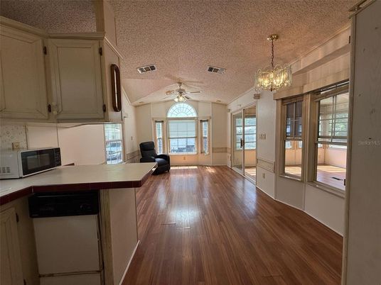 Chandelier, Interior, Kitchen, Wood Texture Flooring