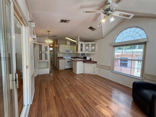 Chandelier, Interior, Kitchen, Wood Texture Flooring