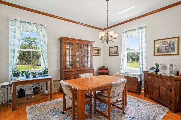 Chandelier, Dining room, Interior, Wood Texture Flooring