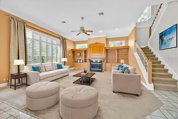 Fireplace, Interior, Living room, Recessed Lighting