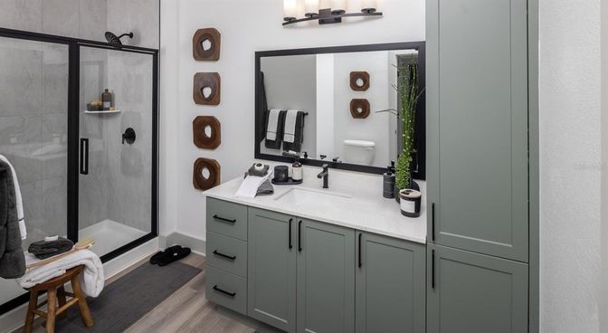Bathroom, Interior, Wood Texture Flooring