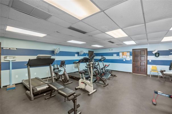 Fitness Equipment, Gym, Interior, Recessed Lighting