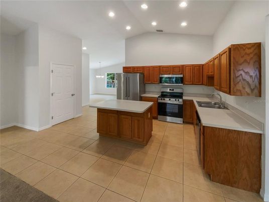 Interior, Kitchen, Pendant Lights, Recessed Lighting, Stainless Steel Appliances