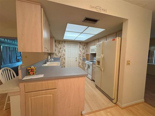Interior, Kitchen, Wood Texture Flooring
