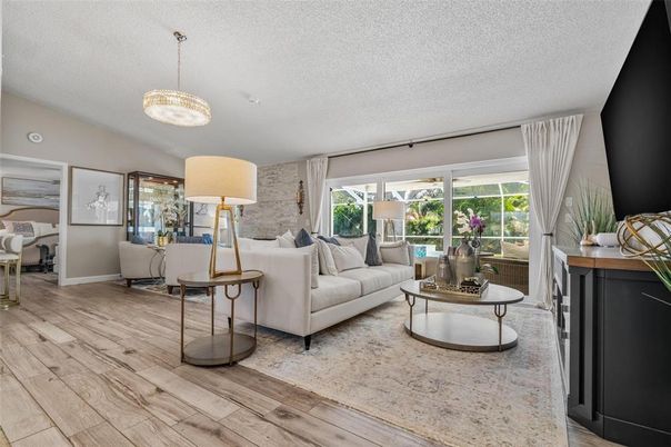 Fireplace, Interior, Living room, Pendant Lights, Wood Texture Flooring