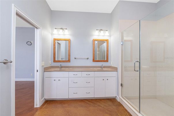 Bathroom, Dual Sink Vanities, Glass Shower, Interior