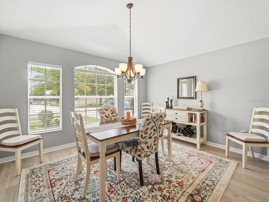 Chandelier, Dining room, Interior, Wood Texture Flooring
