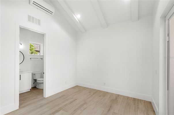Bathroom, Empty room, Interior, Recessed Lighting, Wood Texture Flooring
