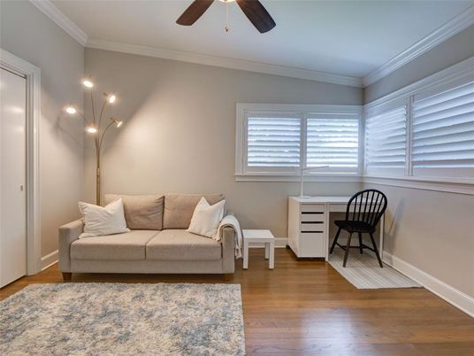 Home Office, Interior, Pendant Lights, Wood Texture Flooring