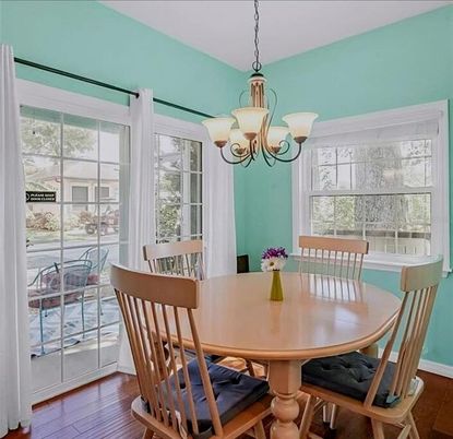 Chandelier, Dining room, Interior, Wood Texture Flooring