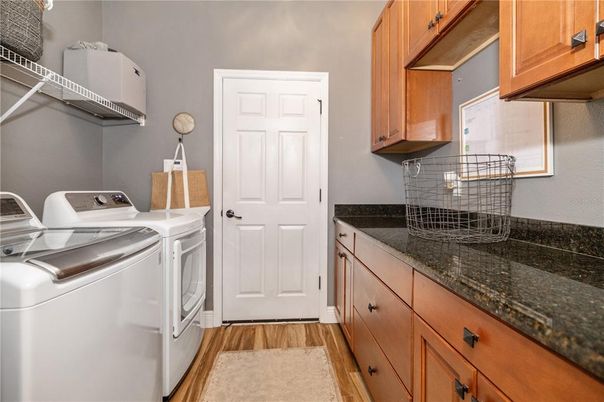 Interior, Washer, Wood Texture Flooring