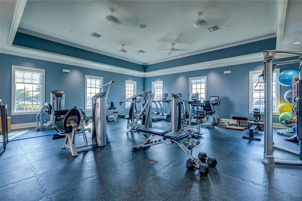Fitness Equipment, Gym, Interior, Recessed Lighting