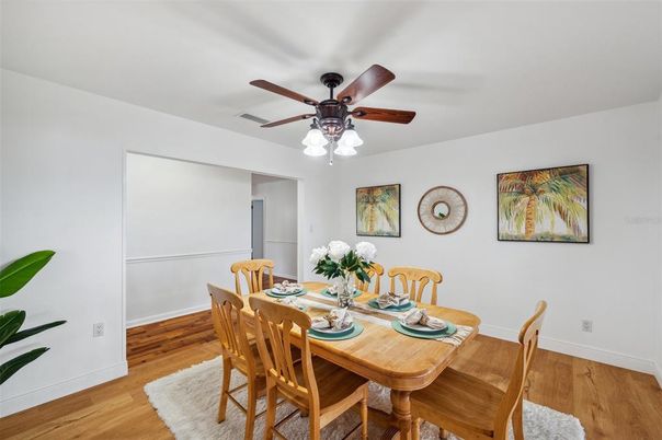 Dining room, Interior, Wood Texture Flooring