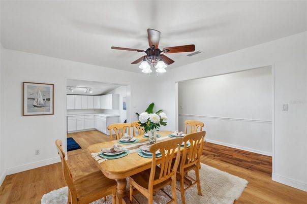 Dining room, Interior, Wood Texture Flooring