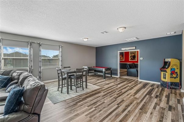 Dining room, Game Room, Interior, Wood Texture Flooring