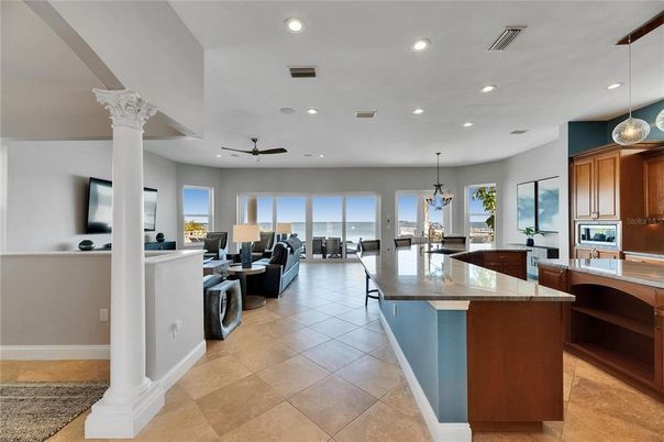 Dining room, Interior, Kitchen, Living room, Pendant Lights, Recessed Lighting, Water