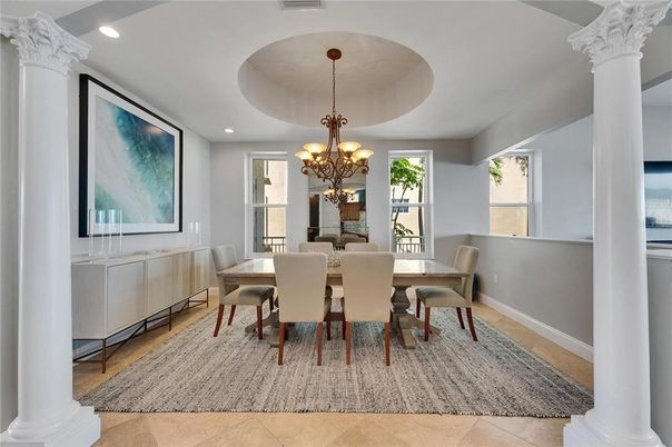 Chandelier, Dining room, Interior, Recessed Lighting