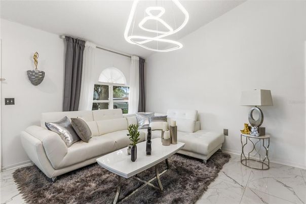 Interior, Living room, Marble, Pendant Lights