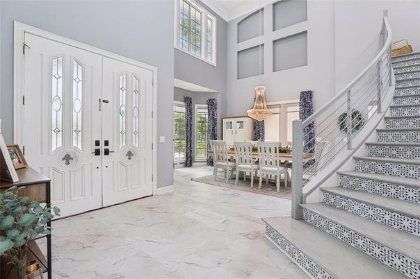 Chandelier, Dining room, Interior, Marble, Pendant Lights