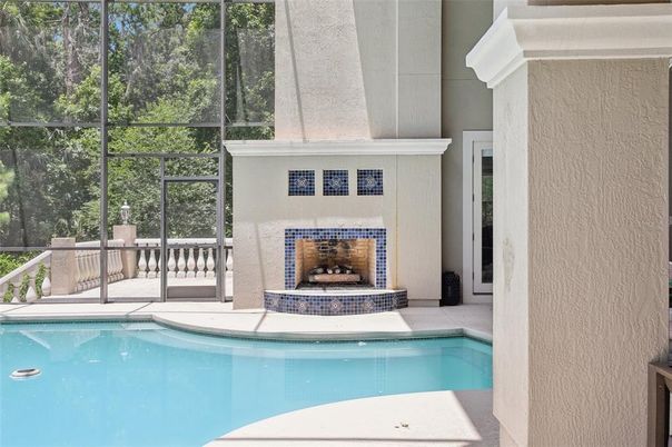 Fireplace, Interior, Pool, Sun Room
