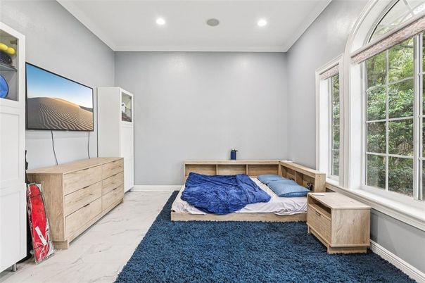 Bedroom, Interior, Marble, Recessed Lighting