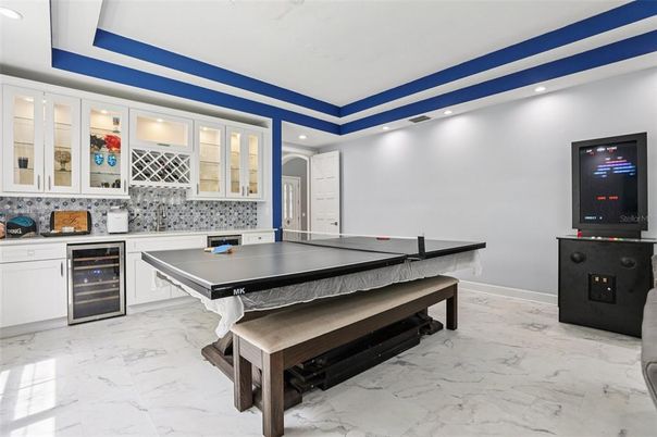 Game Room, Interior, Marble, Recessed Lighting