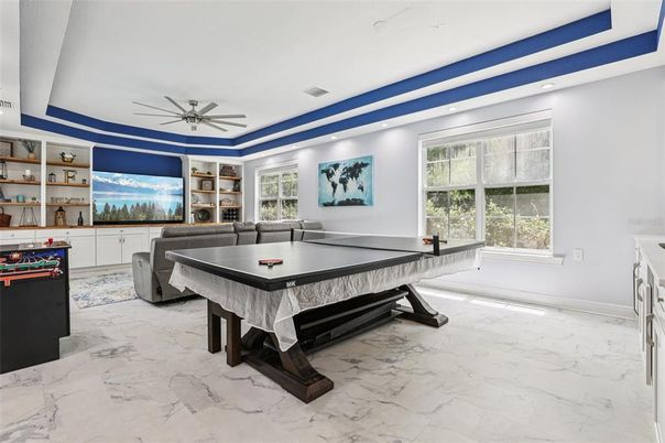 Game Room, Interior, Living room, Marble, Recessed Lighting