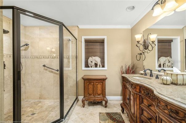 Bathroom, Dual Sink Vanities, Glass Shower, Interior