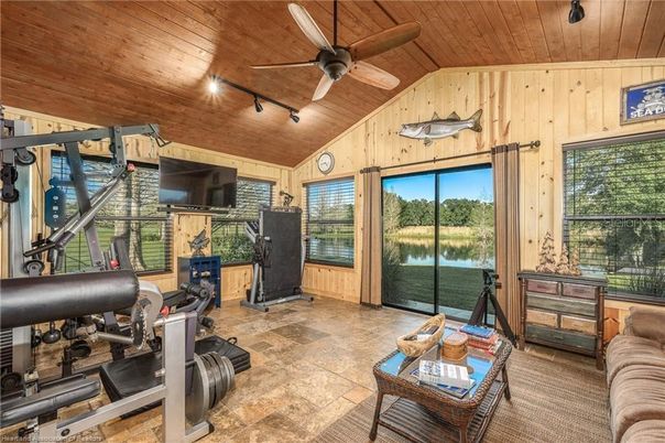 Fitness Equipment, Interior, Water, Wooden Ceilings, Wooden Walls