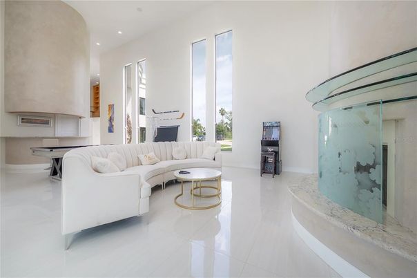Fireplace, Interior, Living room, Recessed Lighting