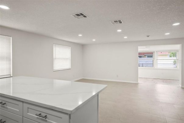 Empty room, Interior, Kitchen, Recessed Lighting