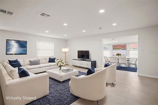 Dining room, Interior, Living room, Recessed Lighting