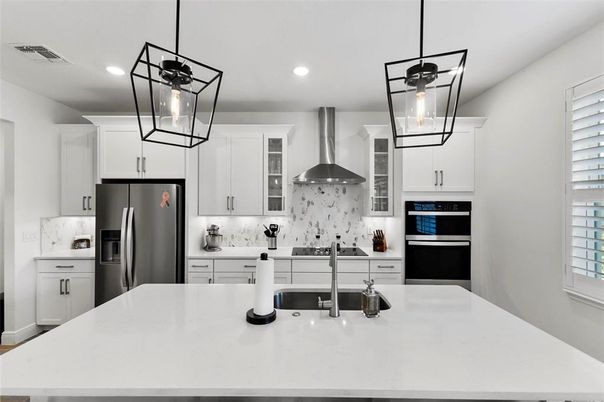Interior, Kitchen, Pendant Lights, Recessed Lighting, Stainless Steel Appliances