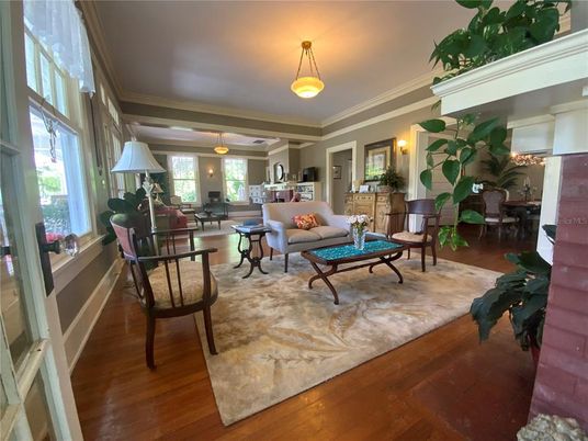 Interior, Living room, Pendant Lights, Wood Texture Flooring