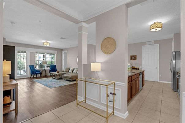 Interior, Kitchen, Living room, Stainless Steel Appliances, Wood Texture Flooring