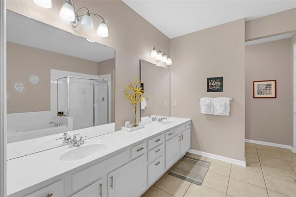Bathroom, Dual Sink Vanities, Glass Shower, Interior