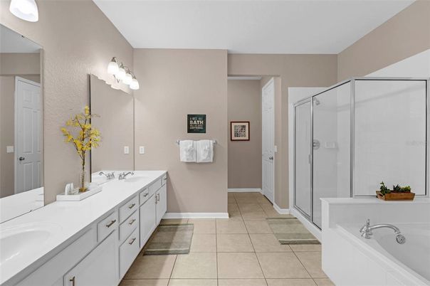 Bathroom, Dual Sink Vanities, Glass Shower, Interior