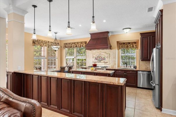 Interior, Kitchen, Pendant Lights, Recessed Lighting, Stainless Steel Appliances